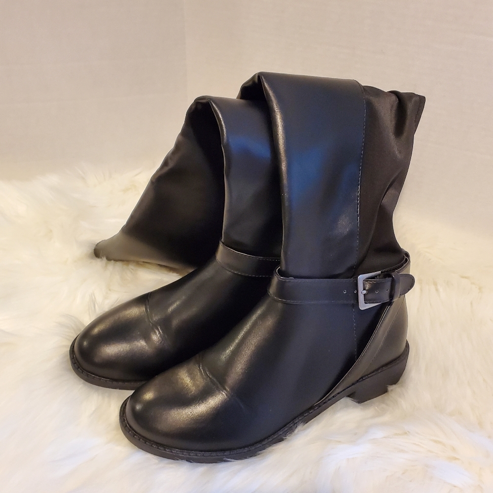 Zigisoho Orlain Tall Black Boots, Size 8 - image 1